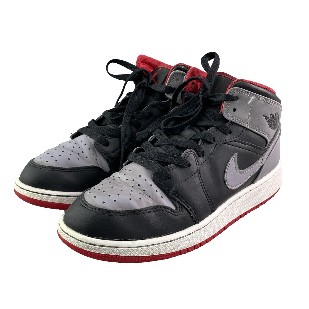 Nike Air Jordan 1 Youth 6.5 Mid Bred Shadow GS Sportswear Basketball Streetwear‎